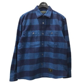 【中古】ROUGH AND RUGGEDチェック柄ネルシャツ ROBBERY LS SHIRT ブルー サイズ：1【価格見直し】