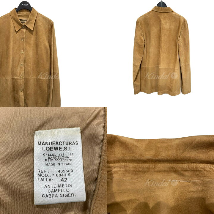 楽天市場】【中古】LOEWE レザーシャツジャケット ベージュ サイズ：42 