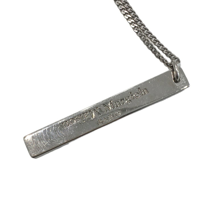 楽天市場】【中古】Maison Margiela ロゴプレートネックレス シルバー  