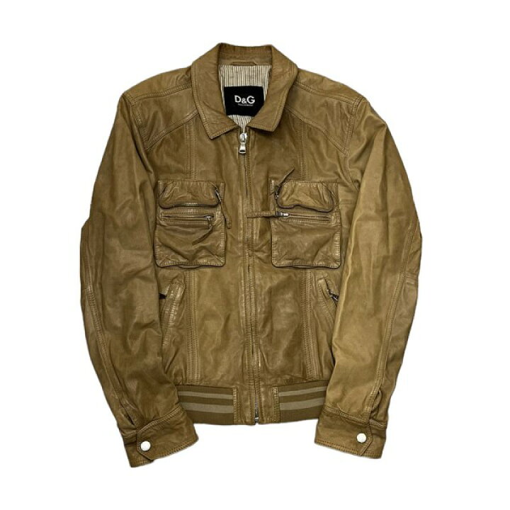 楽天市場】【中古】DOLCE＆GABBANA レザージャケット ベージュ サイズ 