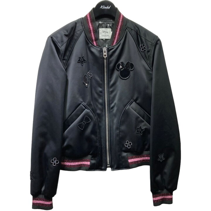 楽天市場】【中古】COACH ×Disney スタジャン 224805 ブラック×ピンク 