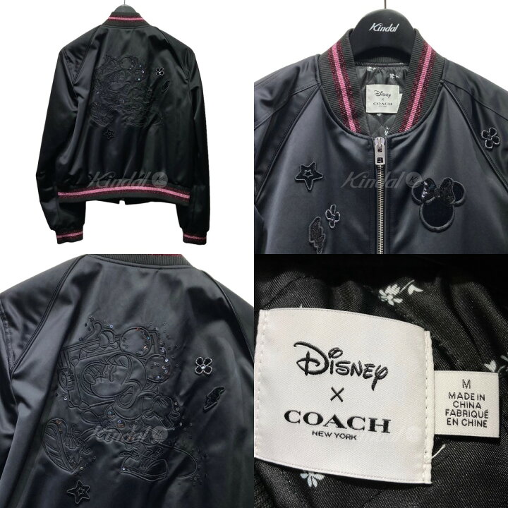 楽天市場】【中古】COACH ×Disney スタジャン 224805 ブラック×ピンク 