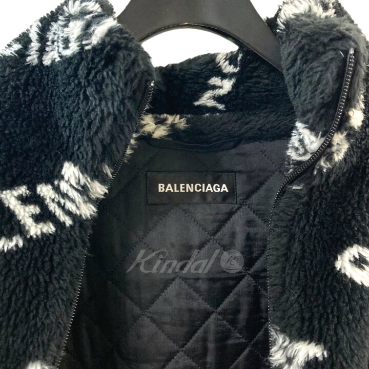 楽天市場】【中古】BALENCIAGA ｢Allover Logo Fluffy Zip-Up Jacket  