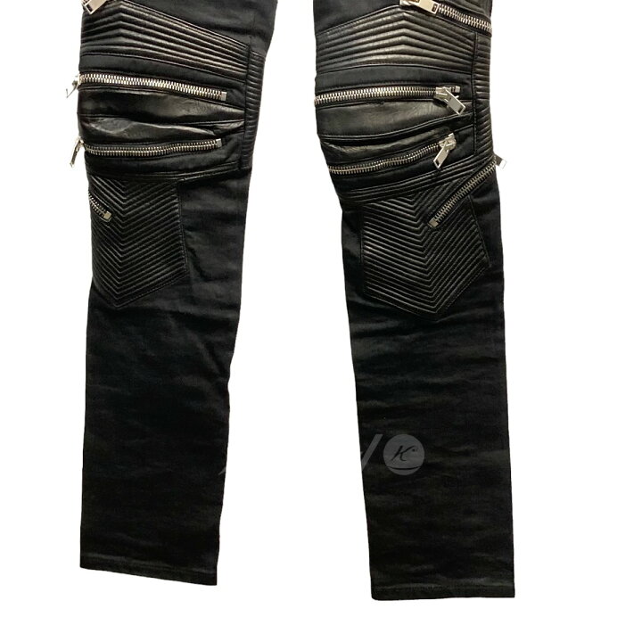 楽天市場】【中古】SAINT LAURENT PARIS レザー切替バイカーパンツ 