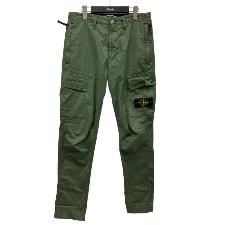 楽天市場】【中古】STONE ISLAND ロゴパッチスリムカーゴパンツ カーキ  