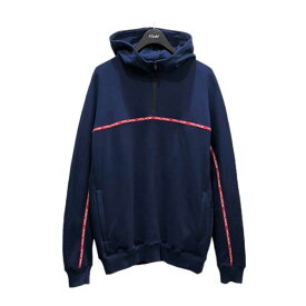 【中古】PALACE　COMBINER HOOD ハーフジップパーカ　ハーフジップフーディ ブルー サイズ：L 【130123】（パレス）