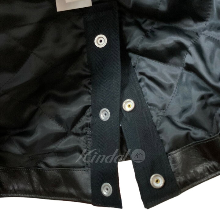 【中古】sacai×MADSAKI×Schott22AW ｢Leather Blouson｣ バックプリントレザーライダースジャケット  ブラック サイズ：1【価格見直し】 ブランド古着のカインドオル