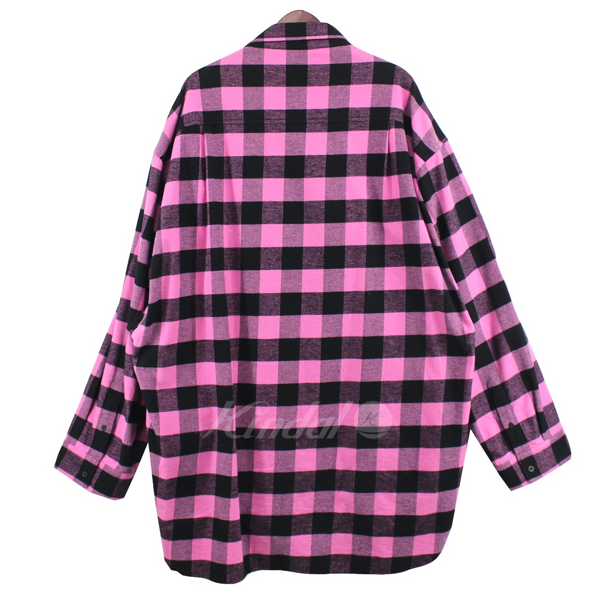 【中古】BALENCIAGA20AW ロゴ オーバーサイズ チェックシャツ ピンク×ブラック サイズ：34(オーバーサイズ)【価格見直し】 |  ブランド古着のカインドオル