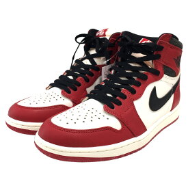 【中古】NIKE「AIR JORDAN 1 RETRO HIGH OG Chicago Lost＆Found」 バーシティーレッド×ブラック サイズ：27．5cm【価格見直し】