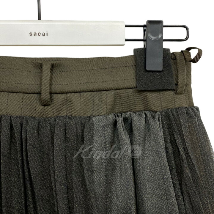 楽天市場】【中古】sacai22AW Chalk Stripe Skirt切替プリーツ  