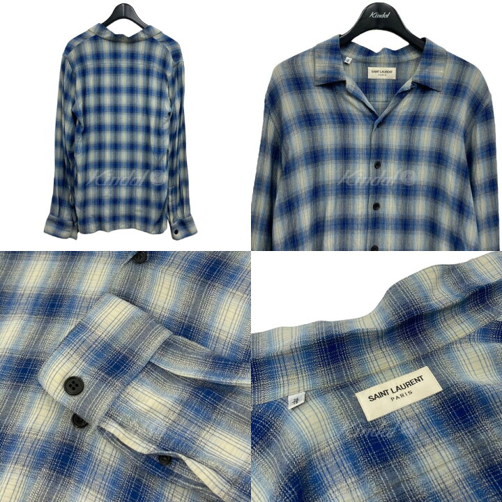 楽天市場】【中古】SAINT LAURENT PARIS レーヨンチェックシャツ 