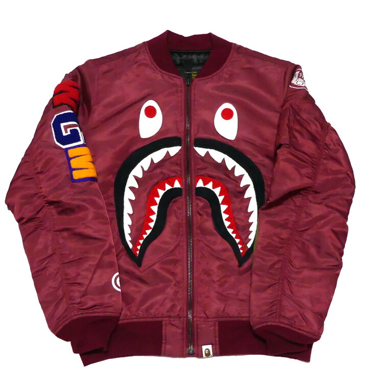 楽天市場】【中古】A BATHING APE シャーク MA-1 ボンバーブルゾン 