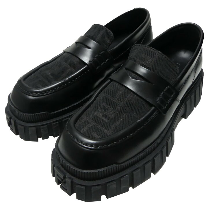 楽天市場】【中古】FENDIズッカ ローファー モノグラム ブラック 