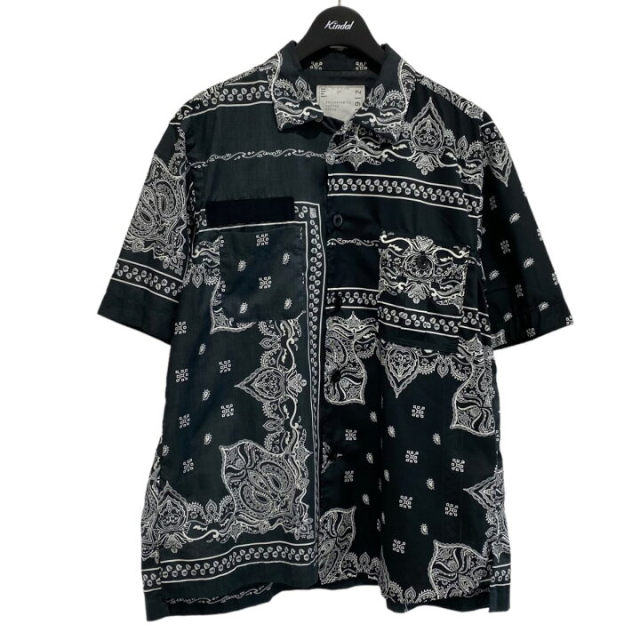 楽天市場】【中古】sacai バンダナ柄 切替半袖シャツ ブラック サイズ 