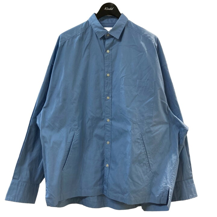 楽天市場】【中古】kolor 21SS72／2ピンオックスオーバーシャツ ブルー 