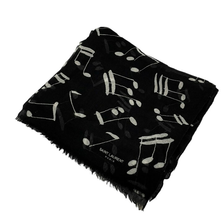 楽天市場】【中古】SAINT LAURENT PARIS音符ストール ブラック【価格  