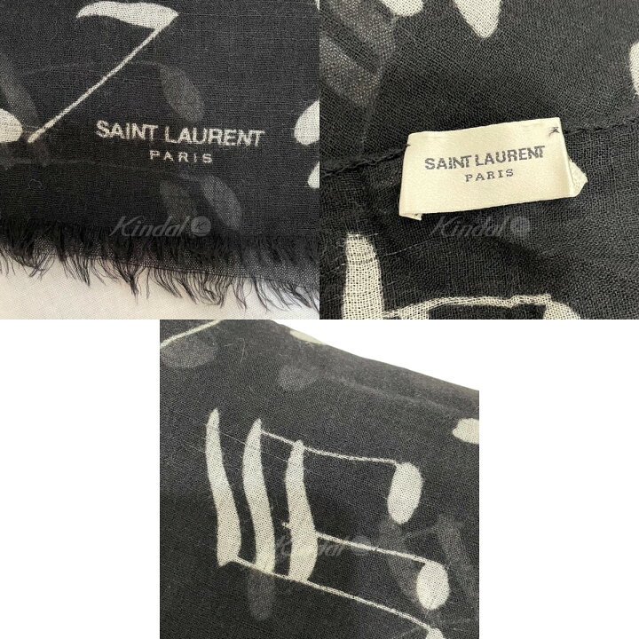 楽天市場】【中古】SAINT LAURENT PARIS音符ストール ブラック【価格  