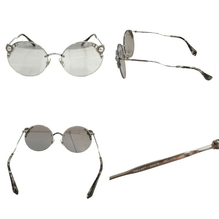 楽天市場】【中古】miu miu フェイクパール ラインストーン サングラス 