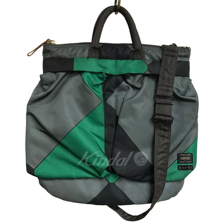楽天市場】【中古】MARNI ×PORTER ヘルメットバッグ グレー×グリーン 