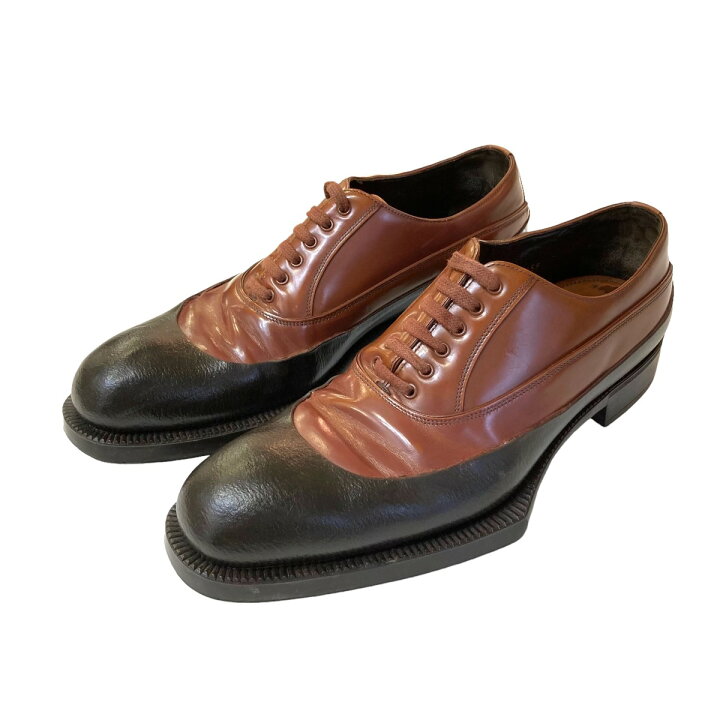 楽天市場】【中古】PRADA 12AW ラバーソールバイカラーレザーシューズ 