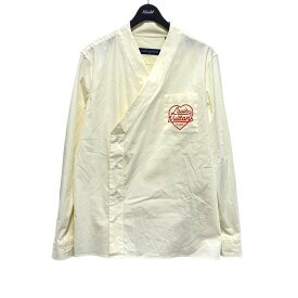 【中古】LOUIS VUITTON22SS ×NIGO Printed Heart ＆ Dragon Kimono Shirt オフホワイト サイズ：M【価格見直し】