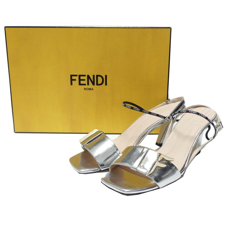 楽天市場】【中古】FENDIロゴストラップ ヒール サンダル 