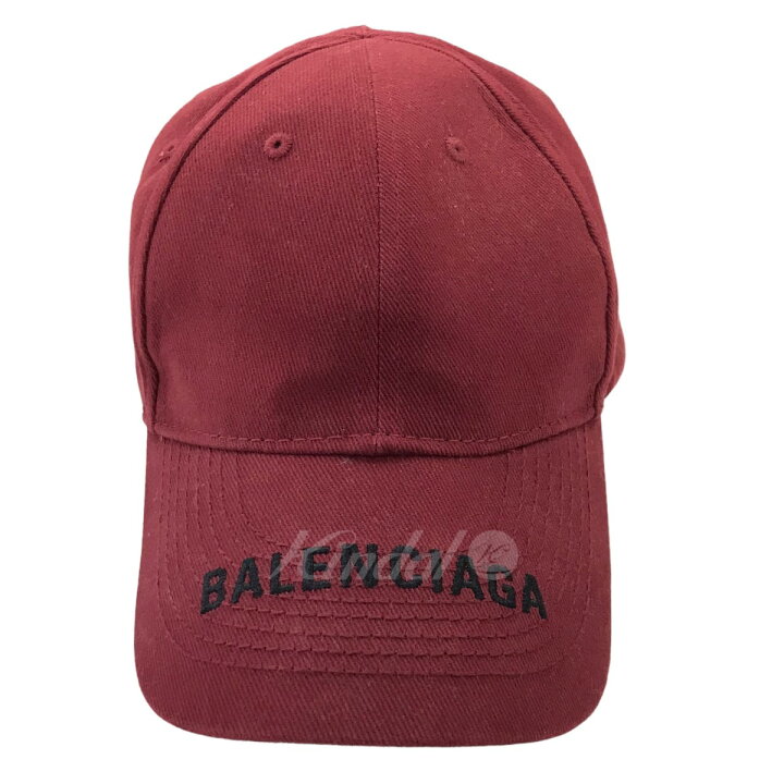 楽天市場】【中古】BALENCIAGA ロゴ刺繍キャップ バーガンディー 