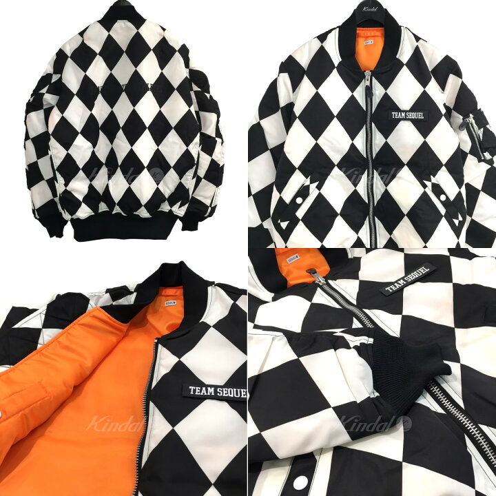楽天市場】【中古】SEQUEL2022AW ダイヤ柄MA-1ジャケット ブラック 