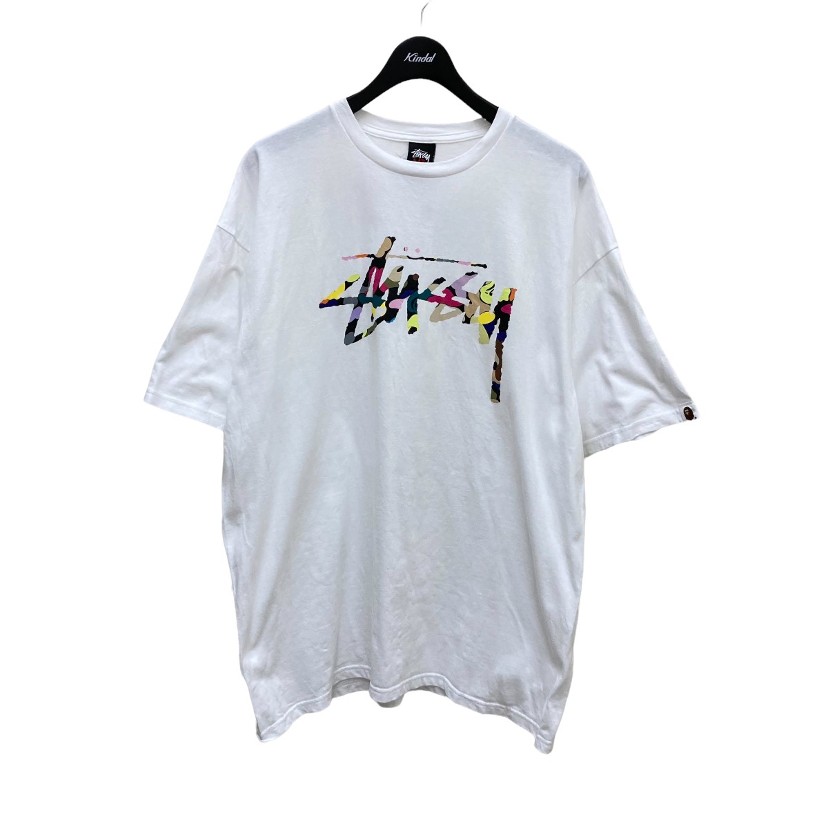 【中古】Stussy×A BATHING APEカモロゴ 30周年記念Tシャツ ホワイト サイズ：XL【価格見直し】 | ブランド古着のカインドオル