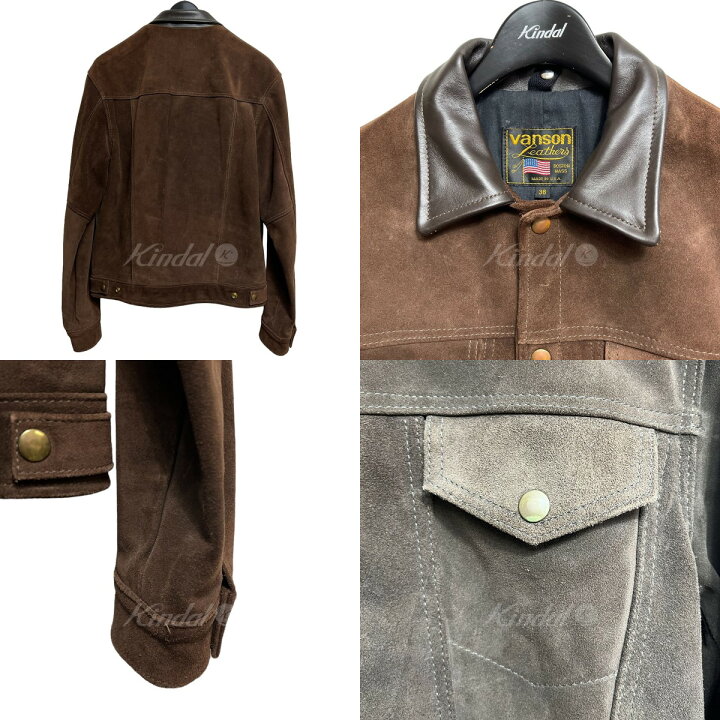 楽天市場】【中古】VANSON 3rd Type襟切替スウェードトラッカー 