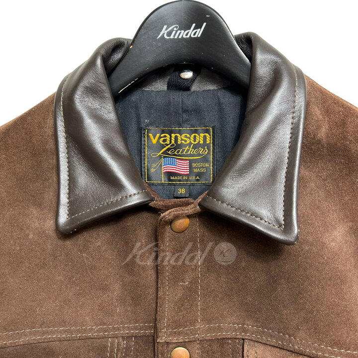 楽天市場】【中古】VANSON 3rd Type襟切替スウェードトラッカー 