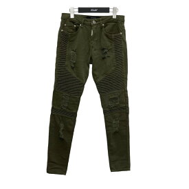 【中古】REPRESENT　BIKER JEANS DESTROY オリーブ サイズ：28 【190423】（リプレゼント）