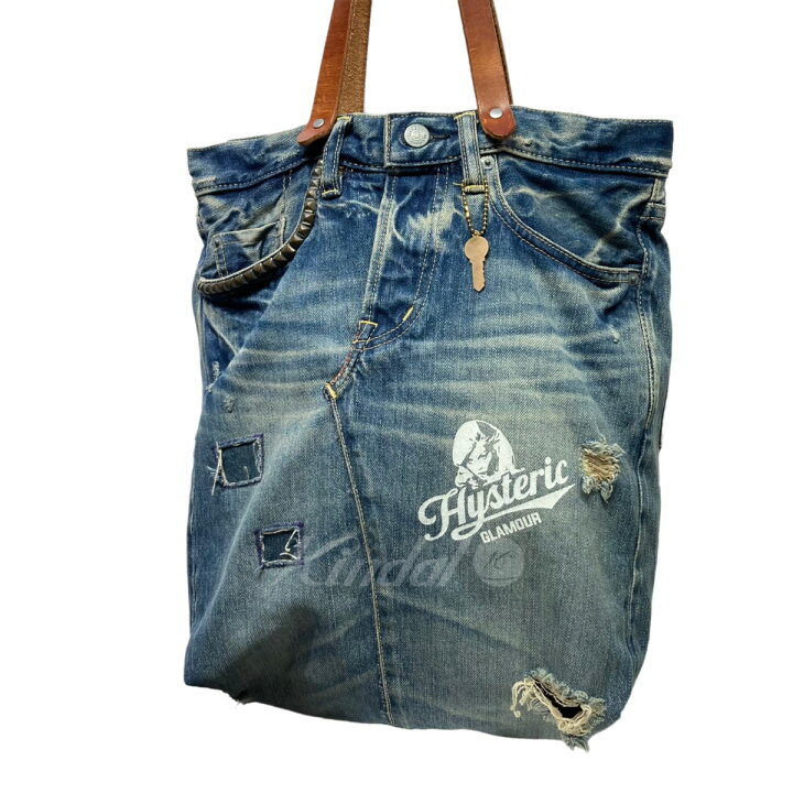 楽天市場】【中古】HYSTERIC GLAMOURリメイクデニムトートバッグ 小窓  