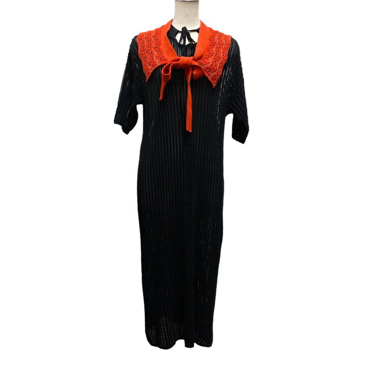 楽天市場】【中古】YUKI SHIMANE つけ襟ニットワンピース ブラック  