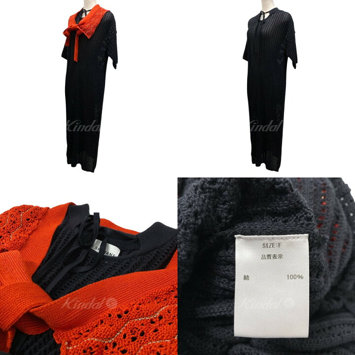 楽天市場】【中古】YUKI SHIMANE つけ襟ニットワンピース ブラック  
