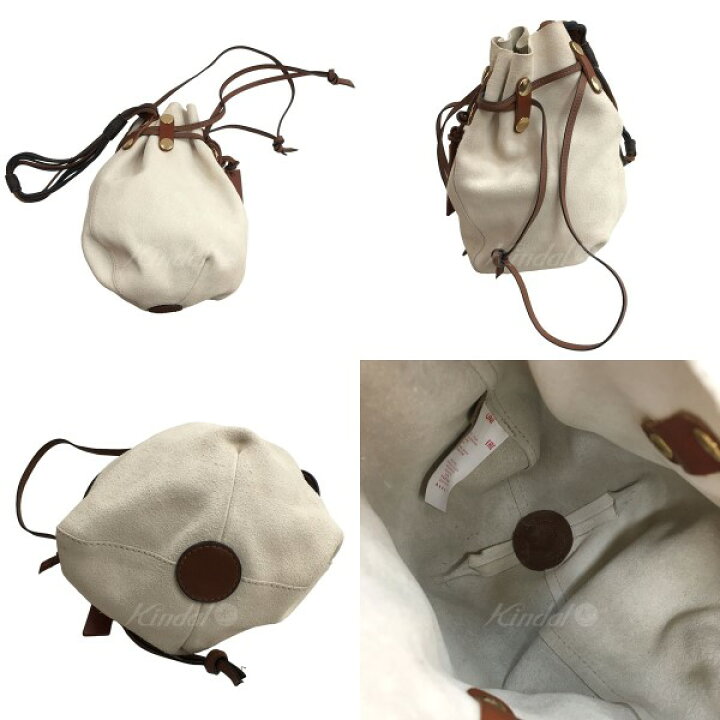楽天市場】【中古】MARNI レザー スエード 巾着バッグ アイボリー  