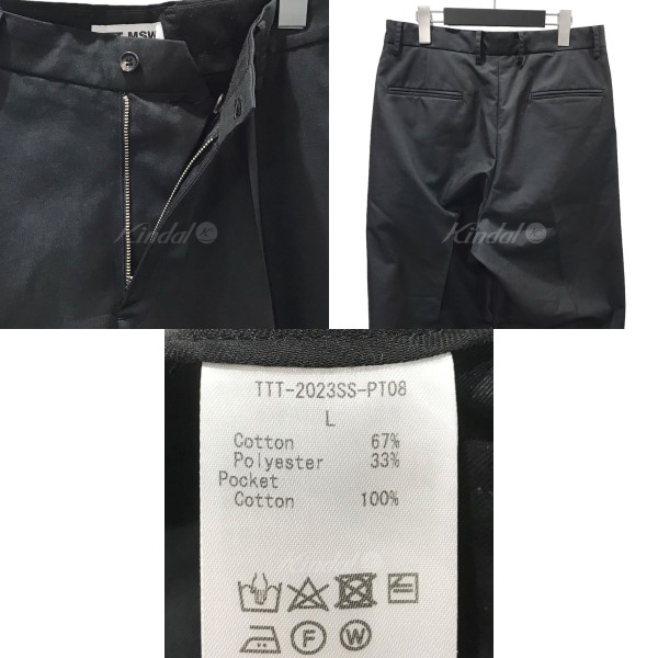 【中古】TTT MSWワイドスラックスパンツ Cotton Polyester Wide Slacks ブラック サイズ：L |  ブランド古着のカインドオル
