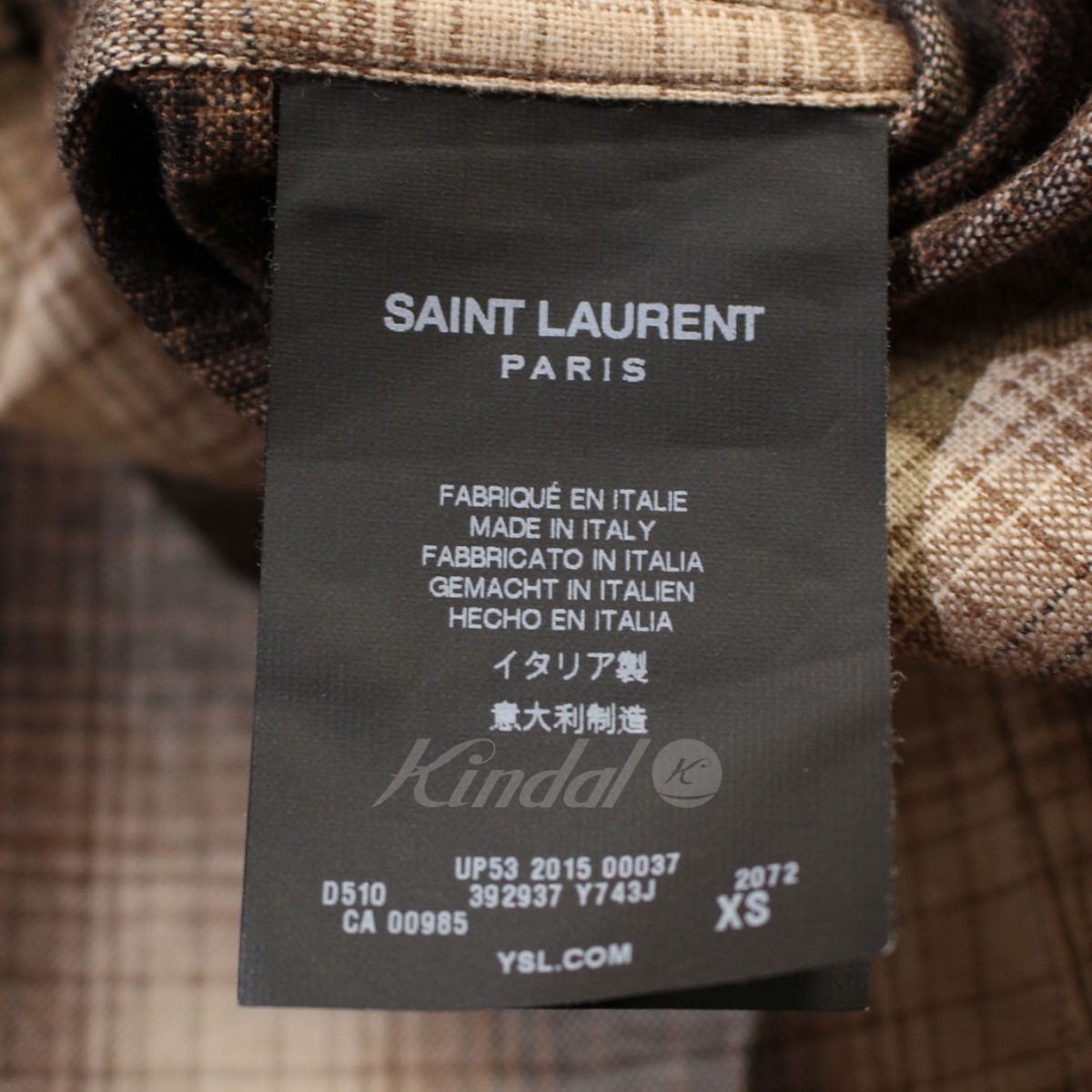楽天市場】【中古】SAINT LAURENT PARIS 15AW オンブレチェックシャツ