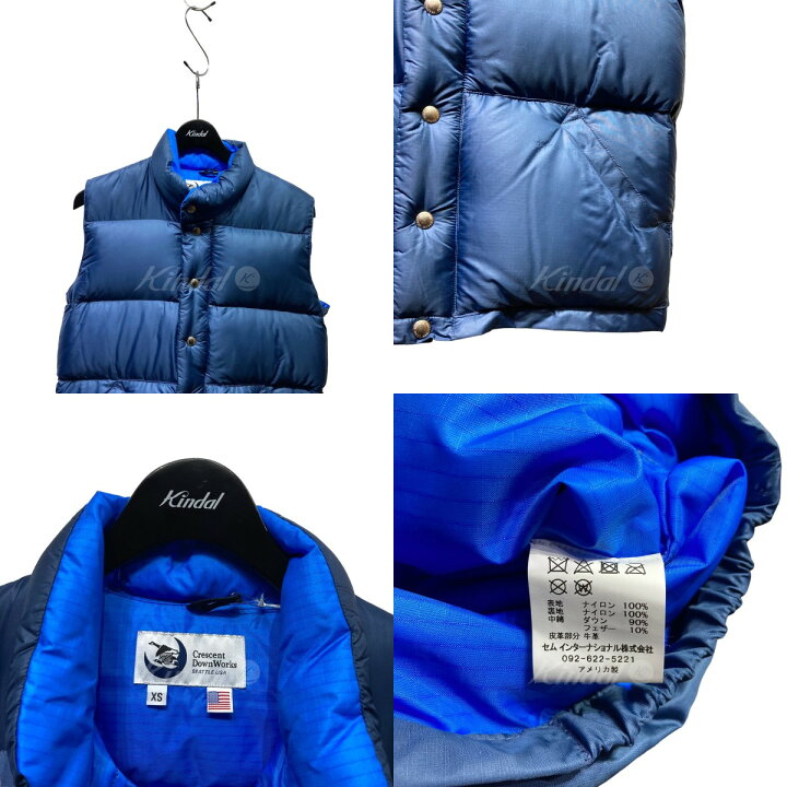 楽天市場】【中古】Crescent Down Worksダウンベスト ネイビー サイズ  