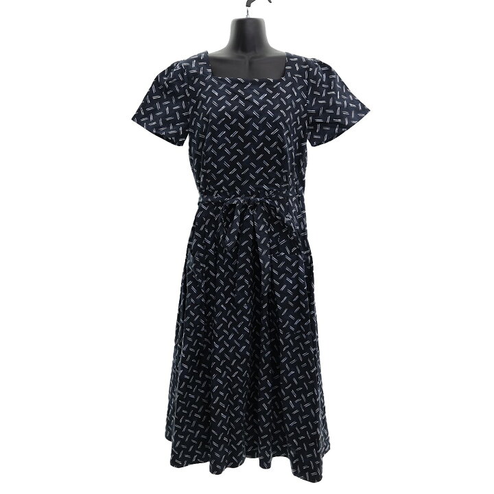 楽天市場】【中古】MERLETTE総柄カシュクールワンピース ネイビー  