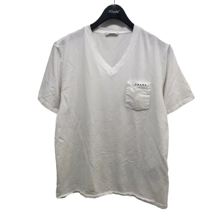 楽天市場】【中古】PRADA VネックTシャツ ホワイト サイズ：L 【160523 