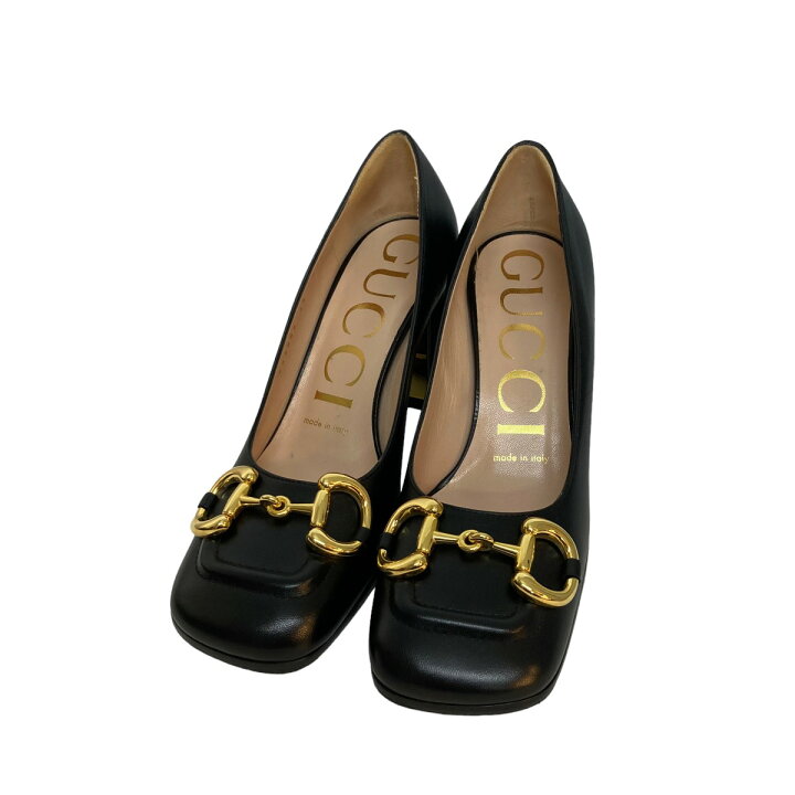 楽天市場】【中古】GUCCIホースビット付き ミッドヒールパンプス 