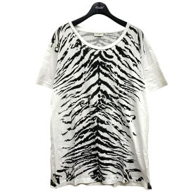 【中古】SAINT LAURENT PARIS　ゼブラTシャツ ホワイト×ブラック サイズ：M 【190523】（サンローランパリ）