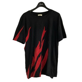 【中古】SAINT LAURENT PARIS　プリントTシャツ ブラック×レッド サイズ：XS 【190523】（サンローランパリ）