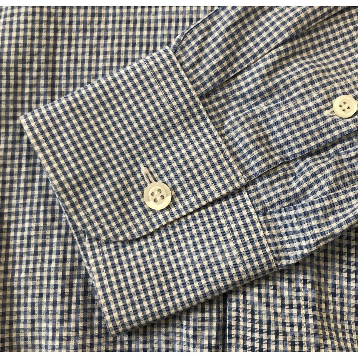 楽天市場】【中古】PRADA ギンガムチェックシャツ ブルー サイズ：38 