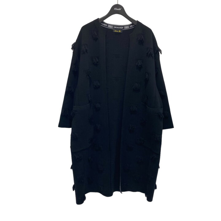 楽天市場】【中古】DRAWER ミラノフリンジニットコート ブラック  