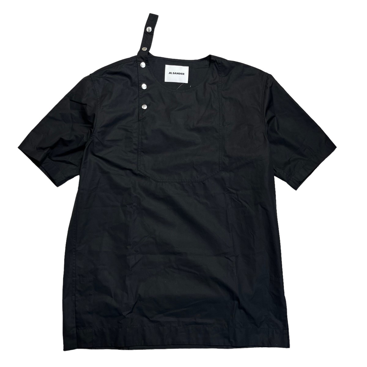 <br>JIL SANDER　<br>2021SS サイドスリットプルオーバーシャツ ブラック サイズ