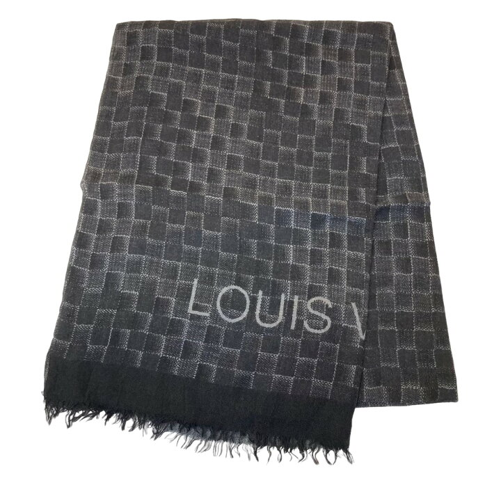 楽天市場】【中古】LOUIS VUITTON ブランドロゴ 大判ストール ブラック 