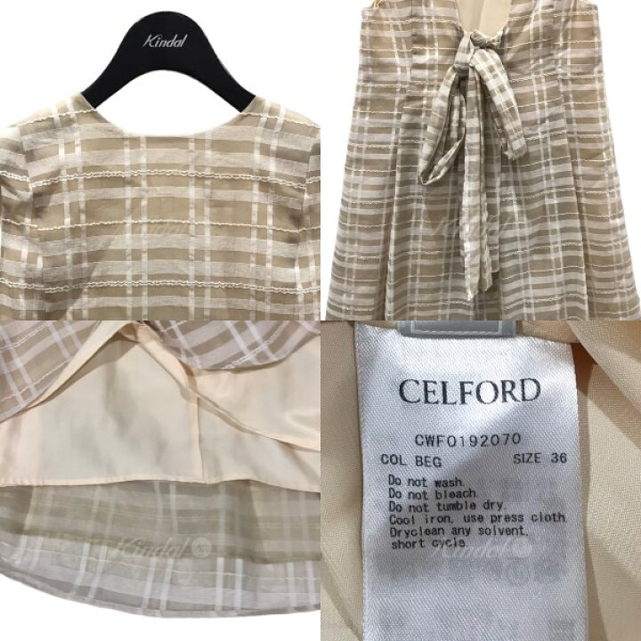 楽天市場】【中古】CELFORD チェック柄バックリボンノースリーブ 
