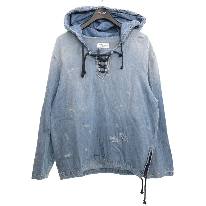 楽天市場】【中古】SAINT LAURENT PARIS ダメージ加工デニムパーカー  